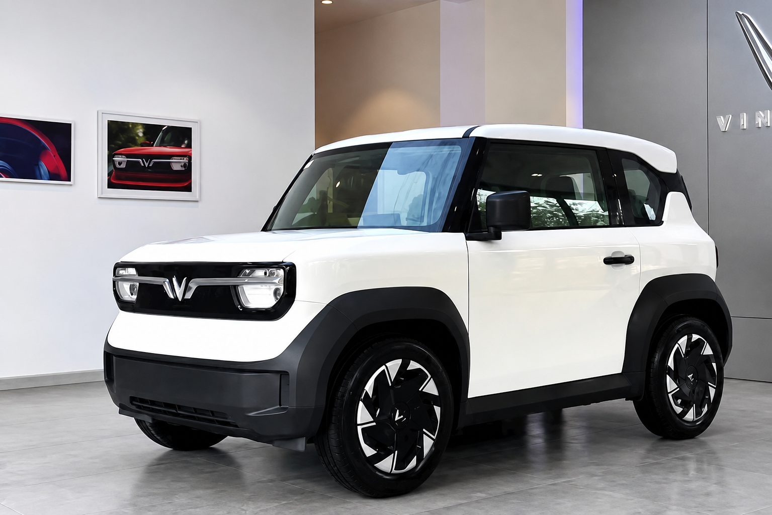 vinfast vf3 màu trắng showroomxe